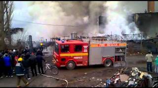 incendiu la fabrica de cauciucuri Slobozia